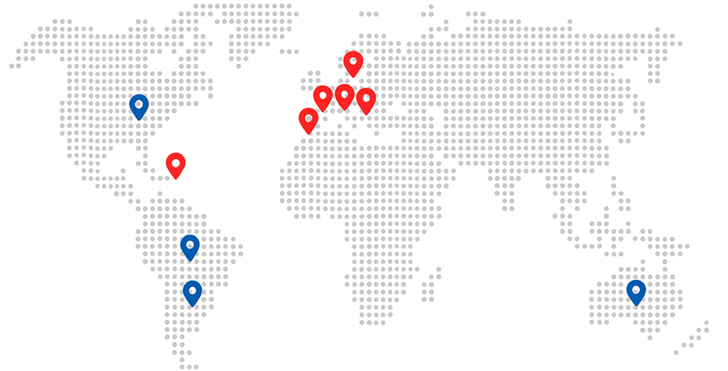 Nos marchés: Etats-Unis, Canada,… Argentine, Brésil, Mexique, … France, Espagne, Italie, Portugal, Suisse, Luxembourg, Belgique, Pays bas, Royaume-Uni, …